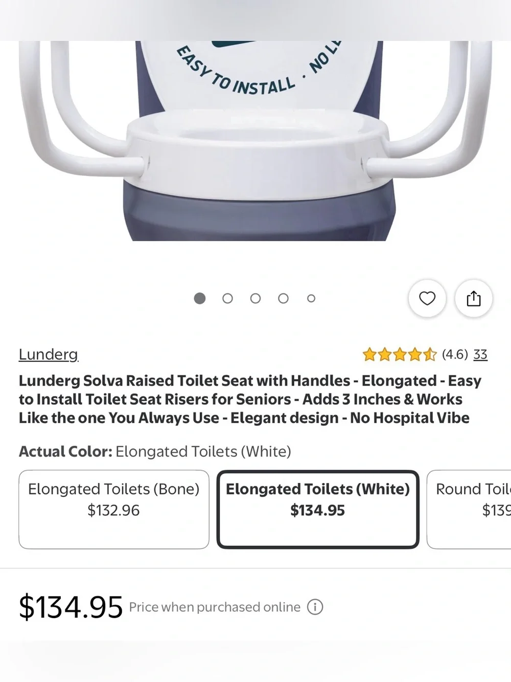 NEW Raised Toilet Seat with Handles Elongated